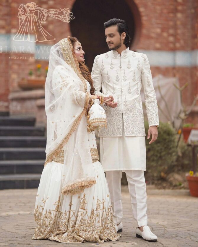 GROOM SHERWANI AND BRIDAL GRARA SHIRT