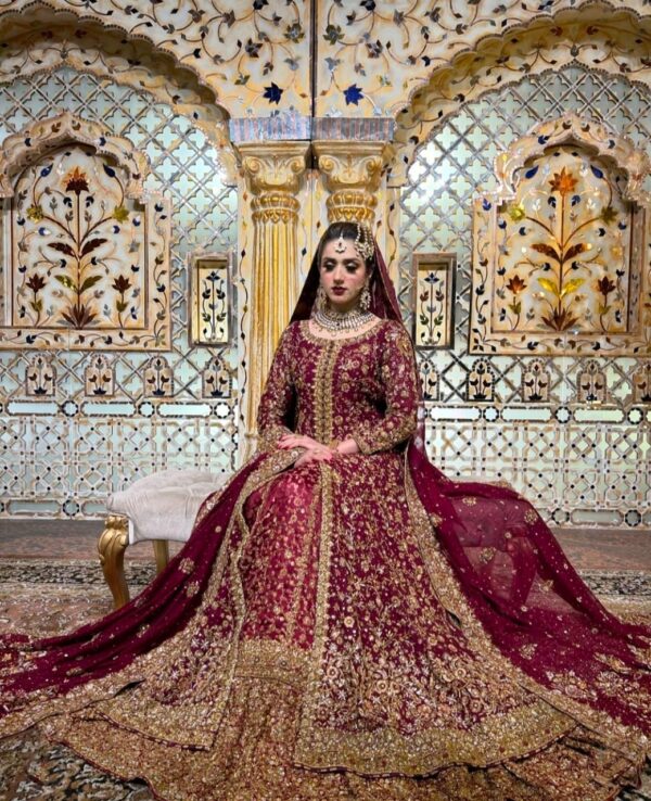 Anari Red Gown With Farshi Sharara