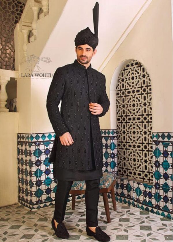 Black Traditional Sherwani