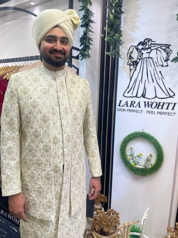 Off white Sherwani