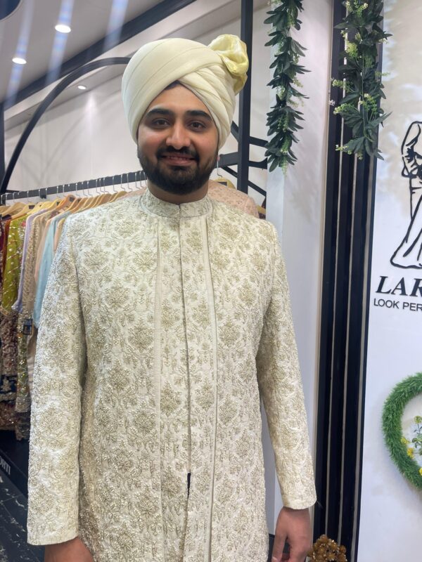 Off white Sherwani - Image 4