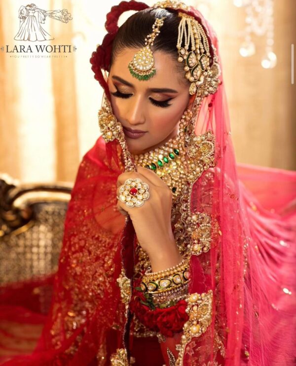 Classic Red bridal Lehenga - Image 3