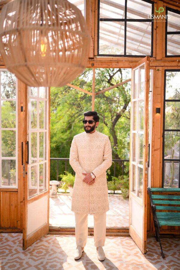Off White Sherwani - Image 2