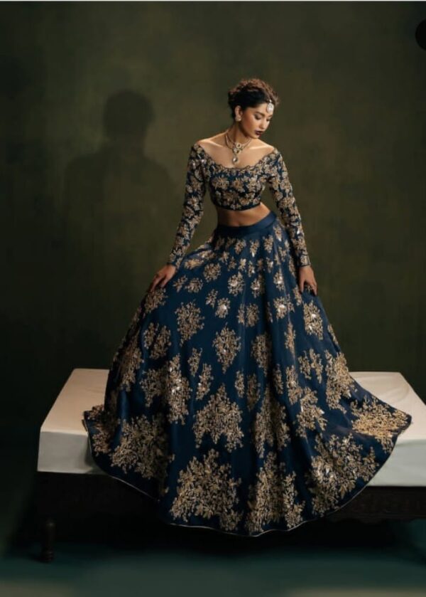 Teal Blue Lengha Choli