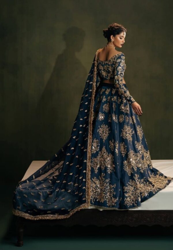 Teal Blue Lengha Choli - Image 2