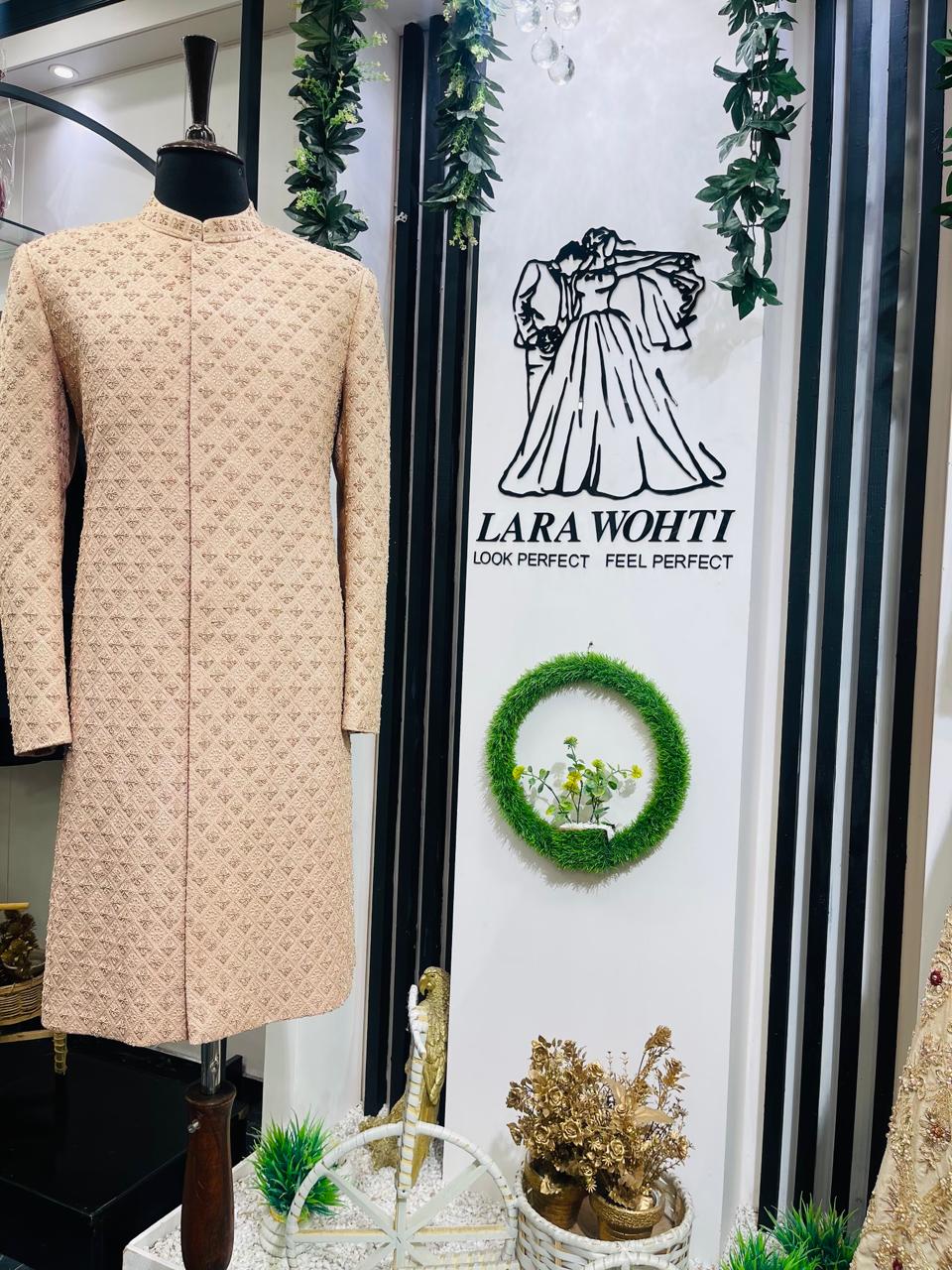 Sherwani Peach Pink