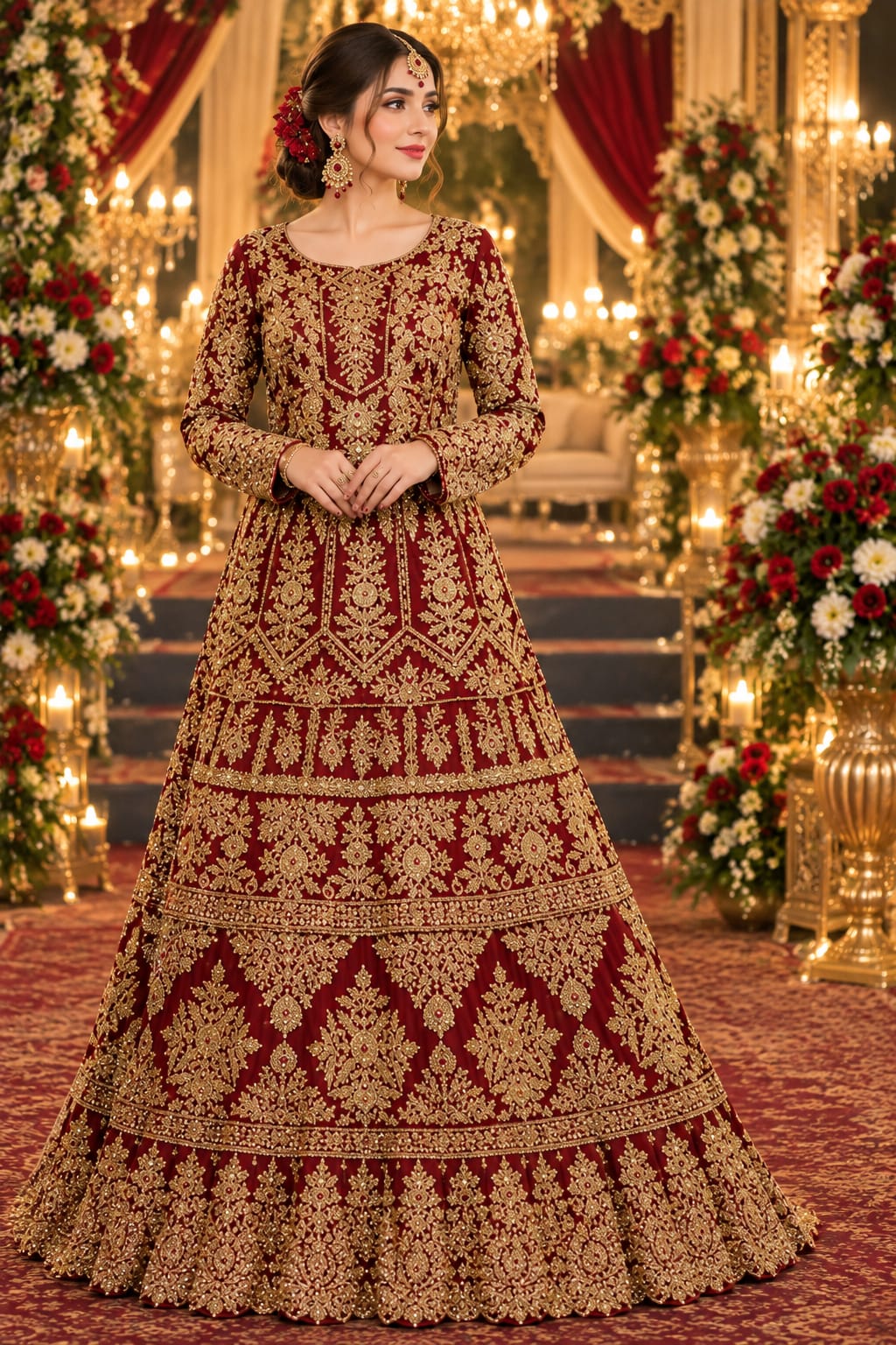 Redish Mahron Lengha Choli